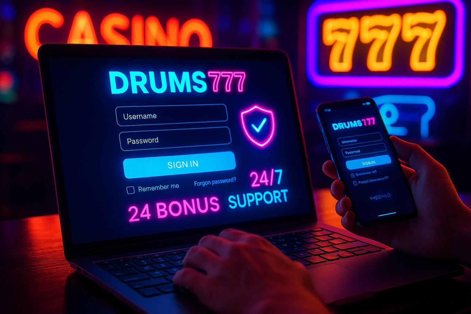 Criar uma nova Conta no plataforma DRUMS777